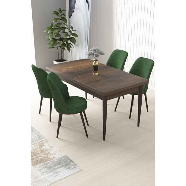 Dining Table & Chairs Set (5 Pieces) Nil - Baroque, Khaki