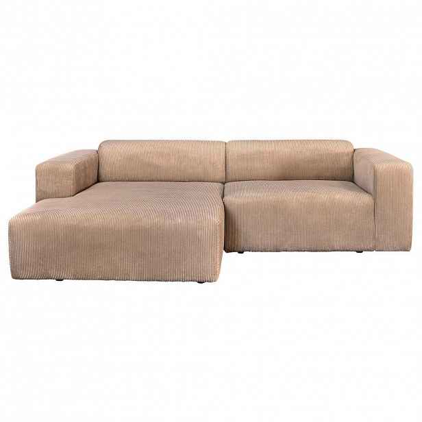 P & B ROHOVÁ SEDAČKA, textil, světle hnědá
