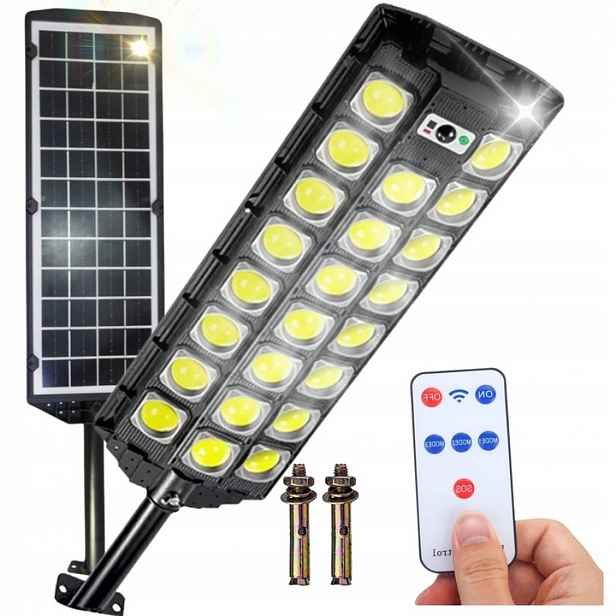 Solární Lampa Výkonná Led 2000 W Snímač pohybu a dálkové ovládání do zahrady