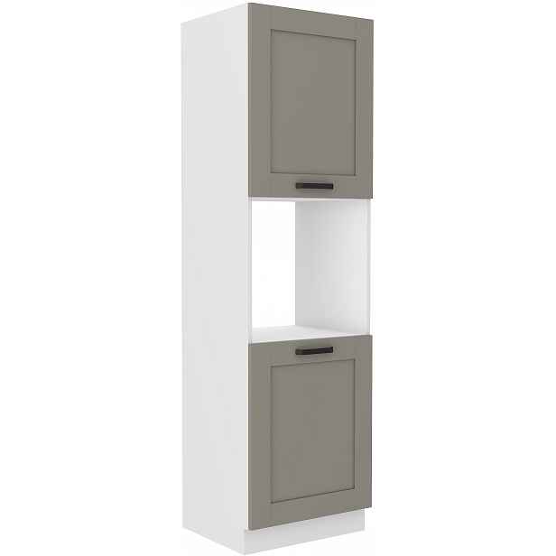 Vysoká skříňka na vestavnou troubu Luna 60 DP-210 2F Barva korpusu: Bílá, Barva dvířek: Clay Grey