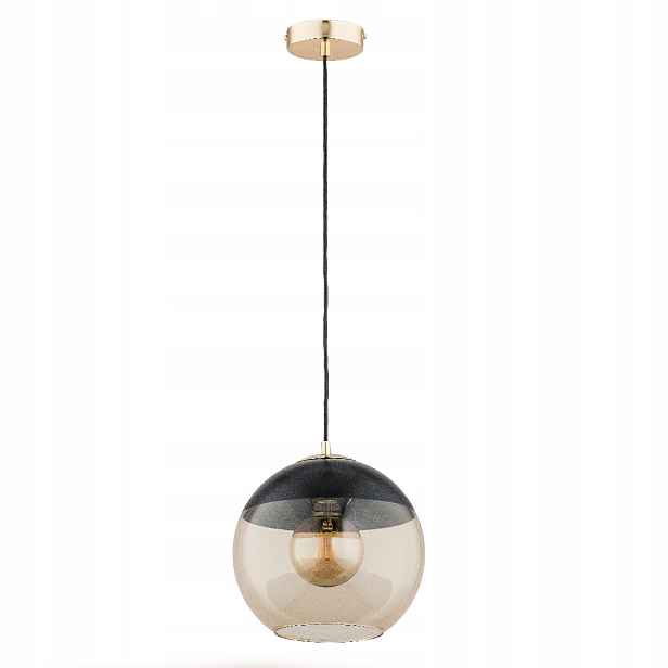 Závěsná lampa černo-zlatá koule E27 15W mosaz IP20 Alfa