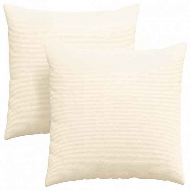vidaXL Pohovkové polštáře 2 pcs Krémová 60 x 60 cm Žebrovaná látka