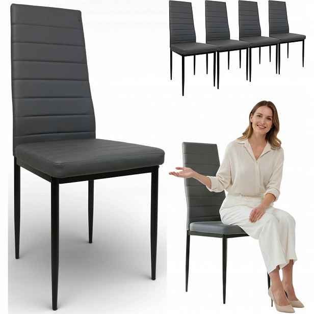 4 židle Brand glamour šedý obývací pokoj prošívaná kuchyně jídelna loft