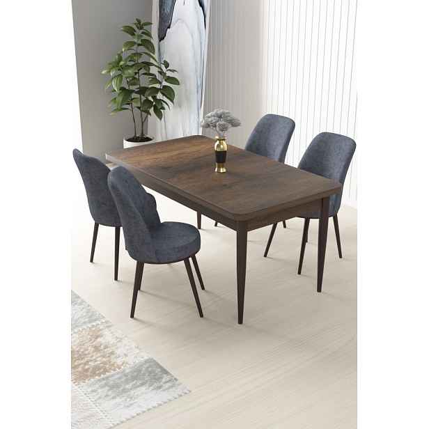 Dining Table & Chairs Set (5 Pieces) Nil - Baroque, Fume