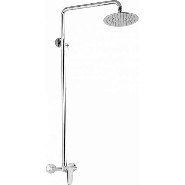 JB Sanitary Chromovaná sprchová sestava. Baterie FINERY s horním vývodem, rozteč 150mm. Hlavová nerezová sprcha průměr 25cm SF 61 000 00 6