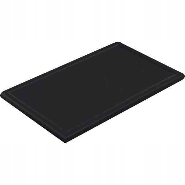 Krájecí prkénko s rýhou a nožkami, Gn 1/1, černé, výška 20 mm