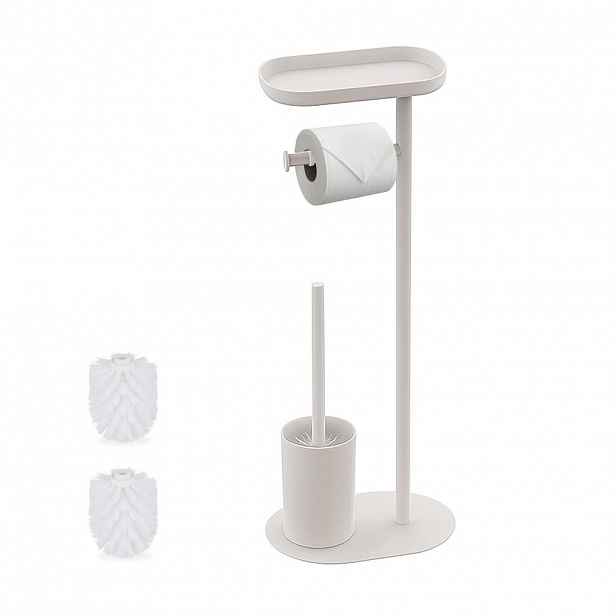 Relaxdays WC-SOUPRAVA Bílá volně stojící s poličkou 65 cm