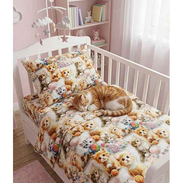 Sada povlečení 100% bavlna 5D kočky Softsleep 120*160 Polska