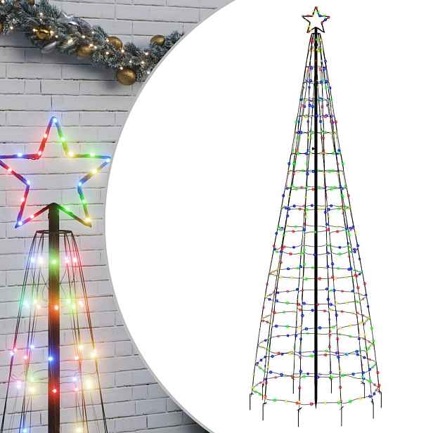 vidaXL LED vánoční stromek s hroty 570 barevných LED 300 cm