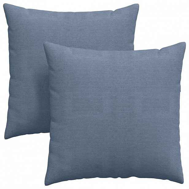 vidaXL Pohovkové polštáře 2 pcs Modrá 60 x 60 cm Žebrovaná látka