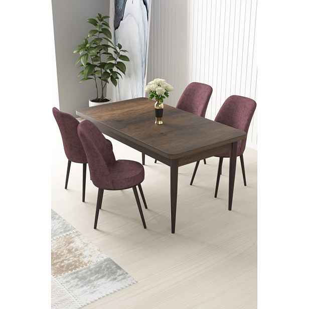 Dining Table & Chairs Set (5 Pieces) Nil - Baroque, Dusty Rose
