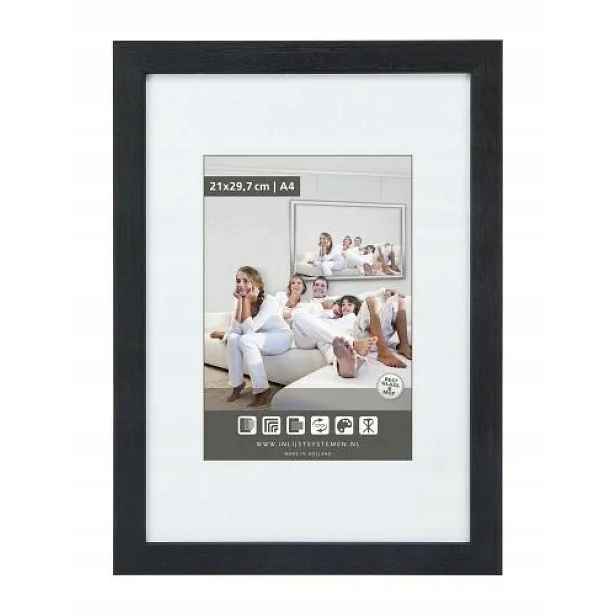 Rámeček dřevěný Gallery černý 42x59,4 cm Plexi