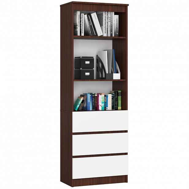 RAUMHIRSCH FURNITURE STOJANOVÁ POLIČKA Tmavě hnědá, bílá 180/60/35