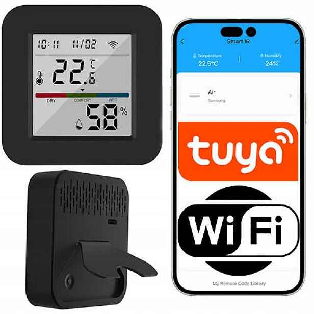 Univerzální Ir dálkový ovladač LCD s Wifi senzorem teploty a vlhkosti Tuya