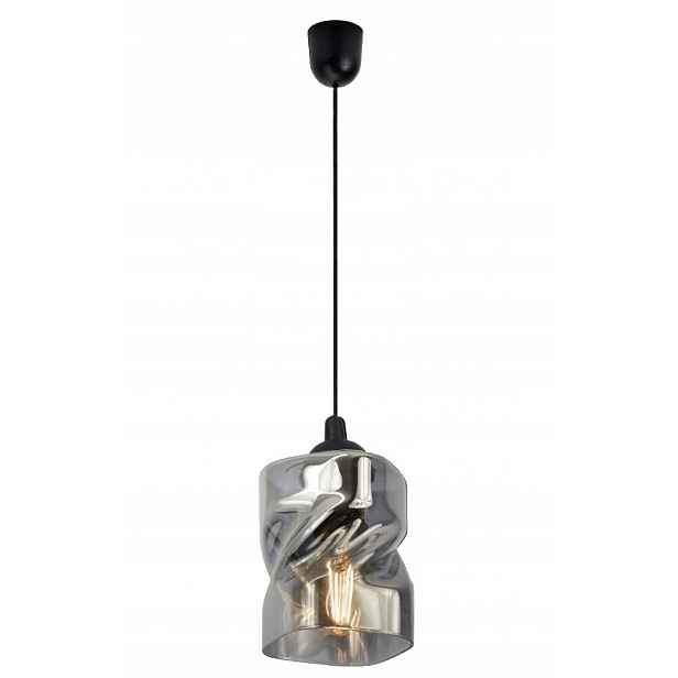 Závěsná lampa černá skleněná E27 Felis Candellux