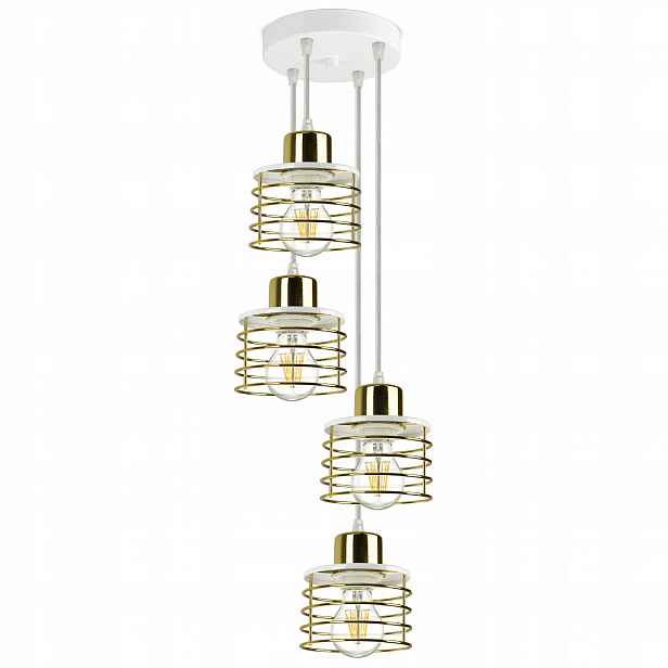 Závěsná lampa Lustr Glamour Zlatý Chrom Měď