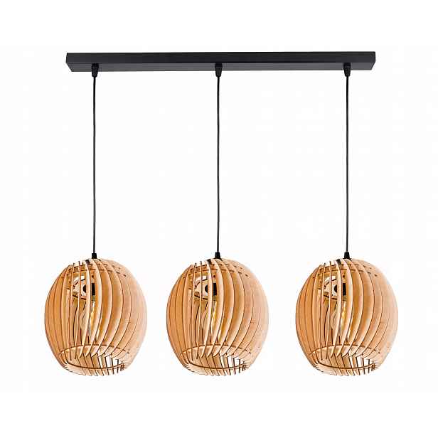 Závěsná Lampa stropní lustr Zwis trámová lampa Beczułka dřevo na 3x E27