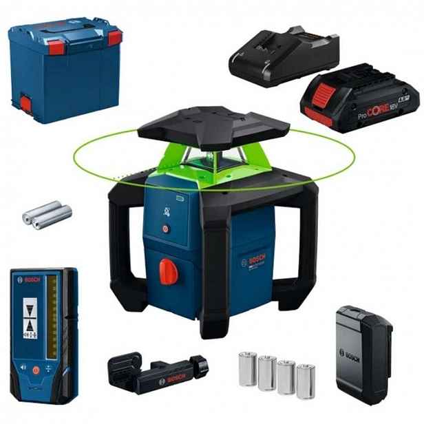 Bosch - 18V AKU rotační laser GRL18V-3-31G, dosah 300 m, 1x aku 4,0 AH Li-Ion, nabíječka 0601061G00