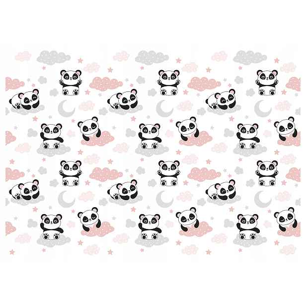 Fototapeta Pandí flizelina na obláčcích, růžové sny pro děti 520x318 lepidlo