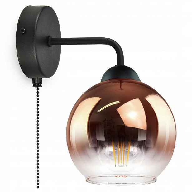 Nástěnná lampa Měděná koule Transparent