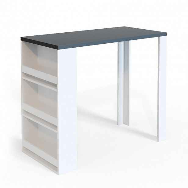 Vicco BAROVÝ STŮL Bílá/antracitová 57 x 117 cm se 3 přihrádkami
