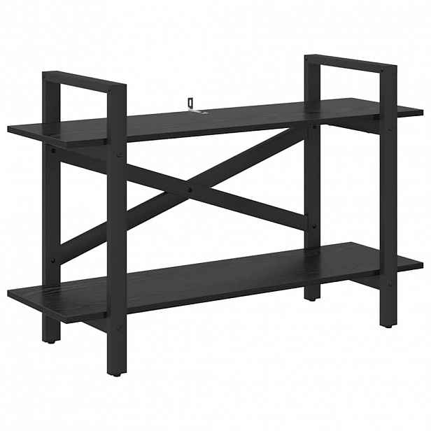 vidaXL Knihovna 2 úrovní 100 x 33,5 x 64 cm Kompozitní dřevo Černý dub