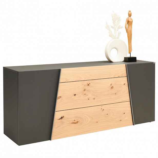 Voglauer ŠIROKÁ KOMODA, divoký dub, barvy grafitu, divoký dub, 192/82/51,6 cm
