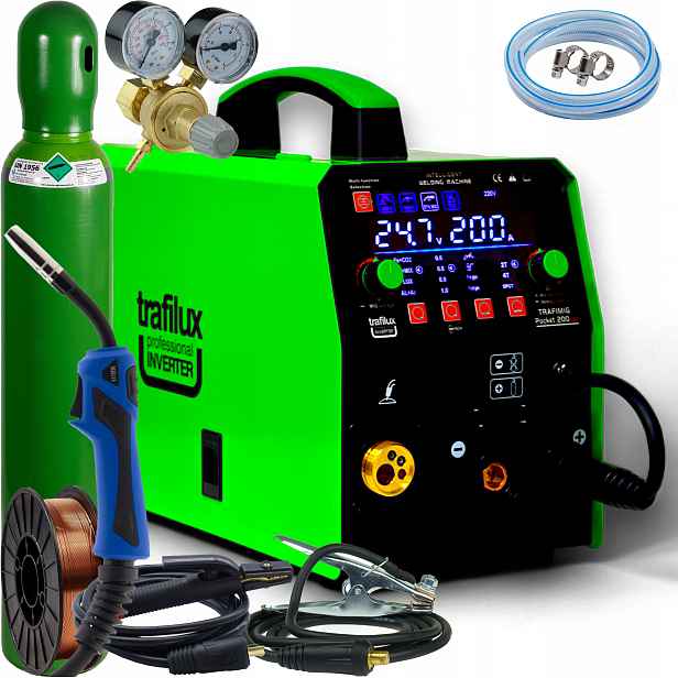Svařovací stroj Trafimig Pocket 200 Synergie Mig/mag Mma Tig Lift Flux Set 4