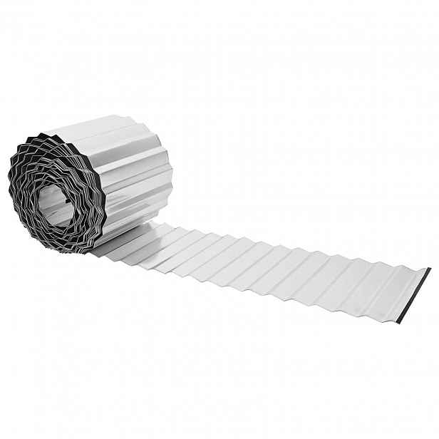 vidaXL Okraj trávníku 5 m x 20 cm Pozinkovaná ocel Stříbrná