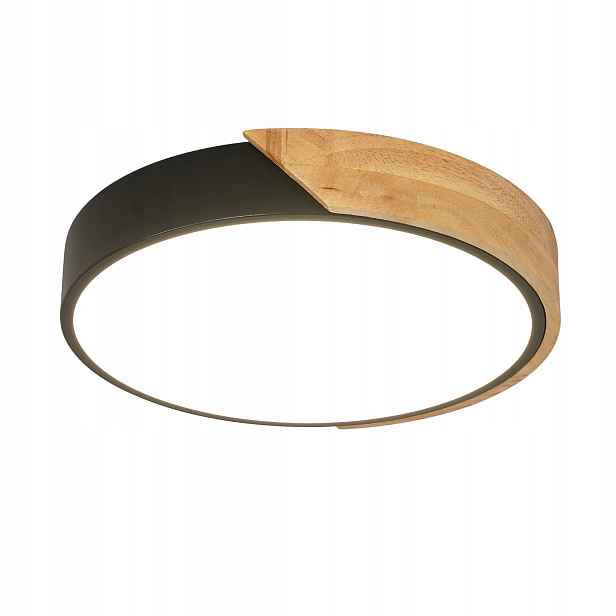 Lampa Sufitowa Plafon Led Czarny Okrągły Nowoczesny 30W 4500K Do Sypialni