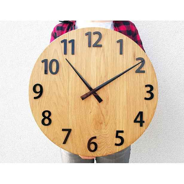 ModernClock Dřevěné nástěnné hodiny Amadeus 50 cm černé/hnědé