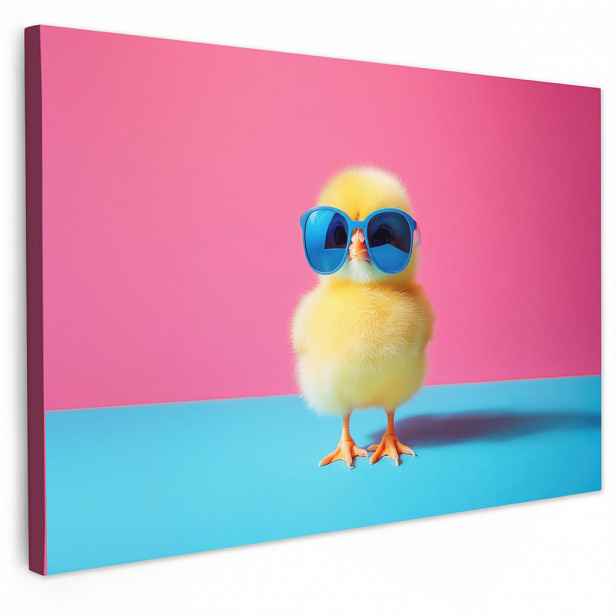 MuchoWow OBRAZ NA PLÁTNĚ Chick - Sluneční brýle - modré 120x80 cm