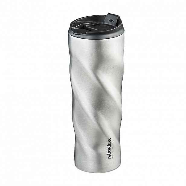 Relaxdays TERMOHRNEK Stříbrný černý 500 ml