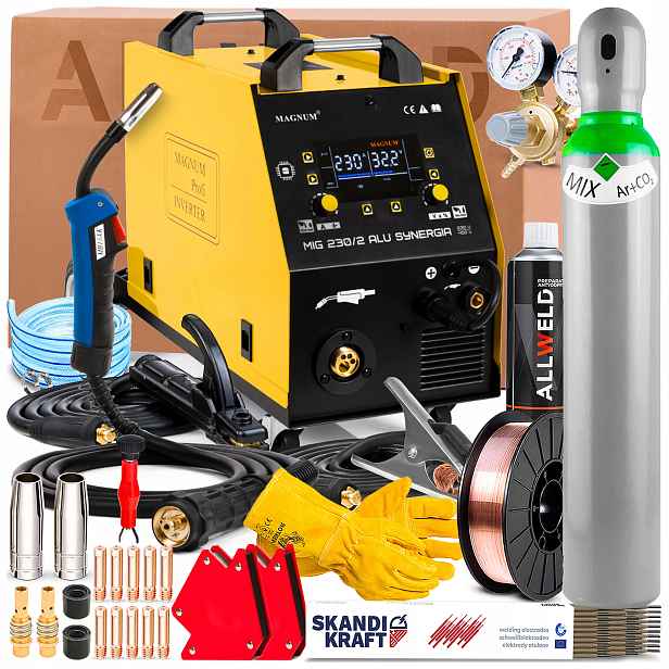 Svářečka Magnum Mig 230/2 Alu Synergie 230V 400V 200A 230A Tig Lift Mma