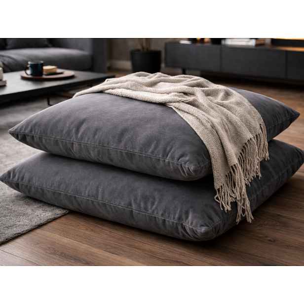 Dekorační polštář/sedací polštář (2 ks) Carmen 58x58 cm, šedý