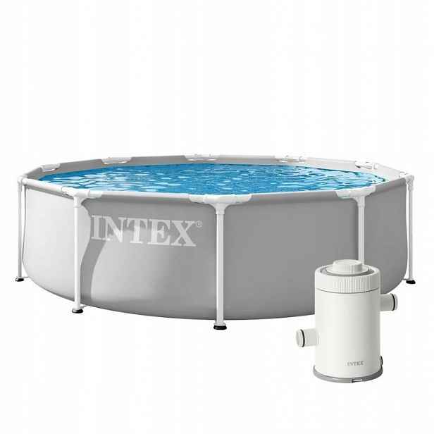 Intex 26702ND Zahradní kruhový rámový bazén 305 x 76 cm s čerpadlem, modrý