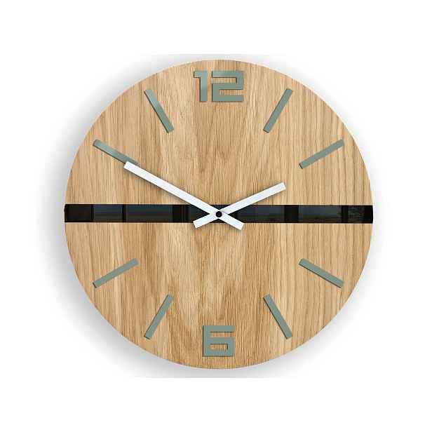 ModernClock Dřevěné nástěnné hodiny Android 33,5 cm dub přírodní/černé