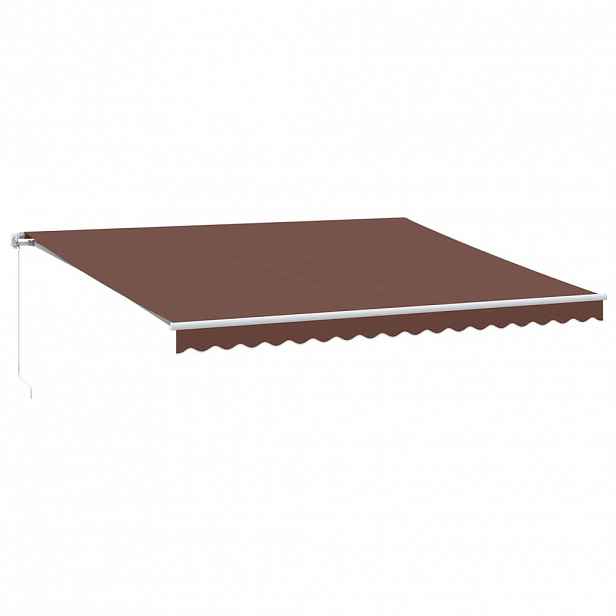 vidaXL Stahovací markýza Hnědá 450 × 350 cm Látka a hliník