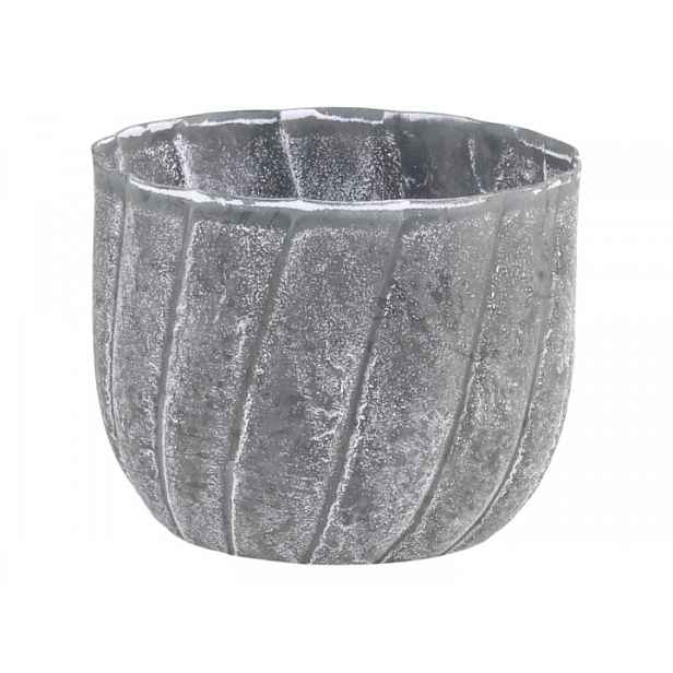 Zinkový antik kovový svícen na úzkou svíčku Canny - Ø 7*6 cm Chic Antique