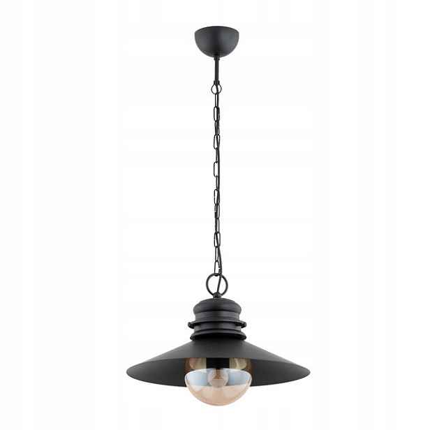 Závěsná lampa tradiční vintage retro loft černá do jídelny 40 cm Alfa