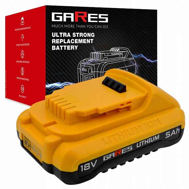 Akumulátor Gares pro Dewalt Xr DCB183 DCB200 DCB201 Články 21700 18V 5Ah