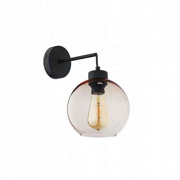 Černé nástěnné svítidlo Cubus Metal Sklo E27 nastavitelné pro chodbu Tk Lighting