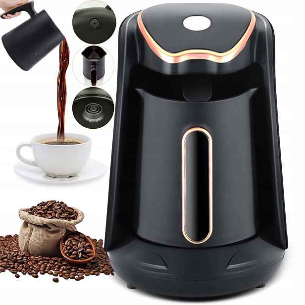 Elektrická Moka Konvice Na Tureckou Kávu Černá 300 ML 600 W