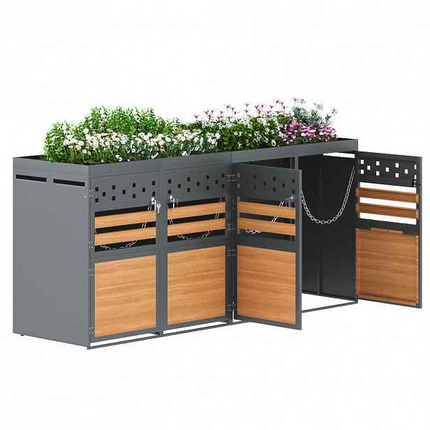 FLIEKS BOX NA ODPADKOVÉ NÁDOBY, 4dílný, antracit, 120–240 l