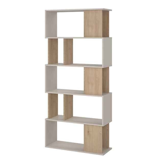 Krémová knihovna v dekoru dubu 80x173,5x29,5 cm Maze – Tvilum