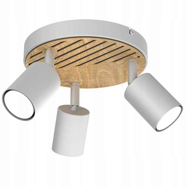 Luminex Terra Stropní svítidlo bílá s dřevem 3xGU10 8W nastavitelná