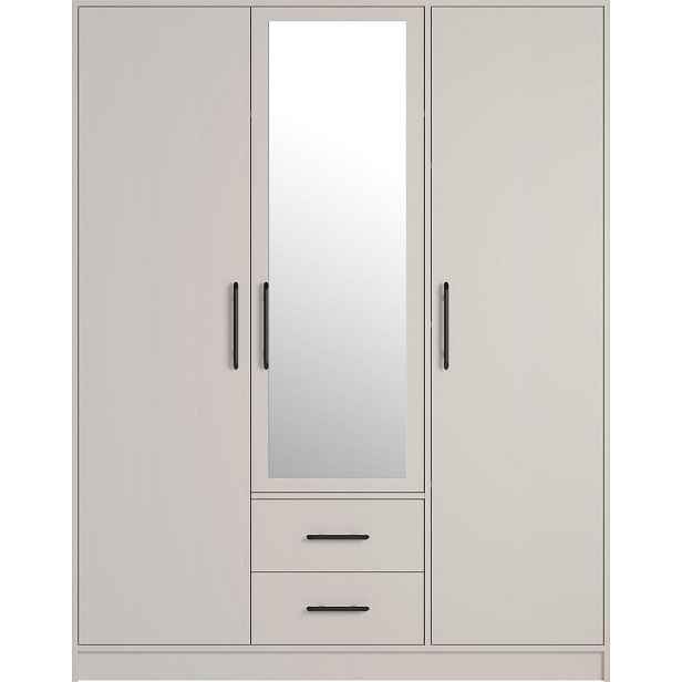 MASSENO ŠATNÍ SKŘÍŇ S OTOČNÝMI DVEŘMI VANO, 150/190/56 cm 3dveřová se zrcadlem, kašmírová