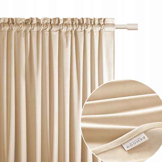 ROOM99 Závěs 180x280 krémová ivory Velur wave páska na žabky Bianca