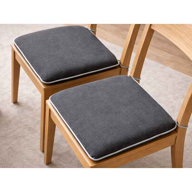 Sada podsedáků na židle (2 ks) Edda 37x37 cm, šedá s lemem