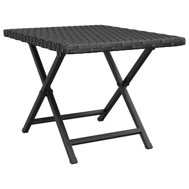 vidaXL Skládací stolek černý 45 x 35 x 32 cm polyratan